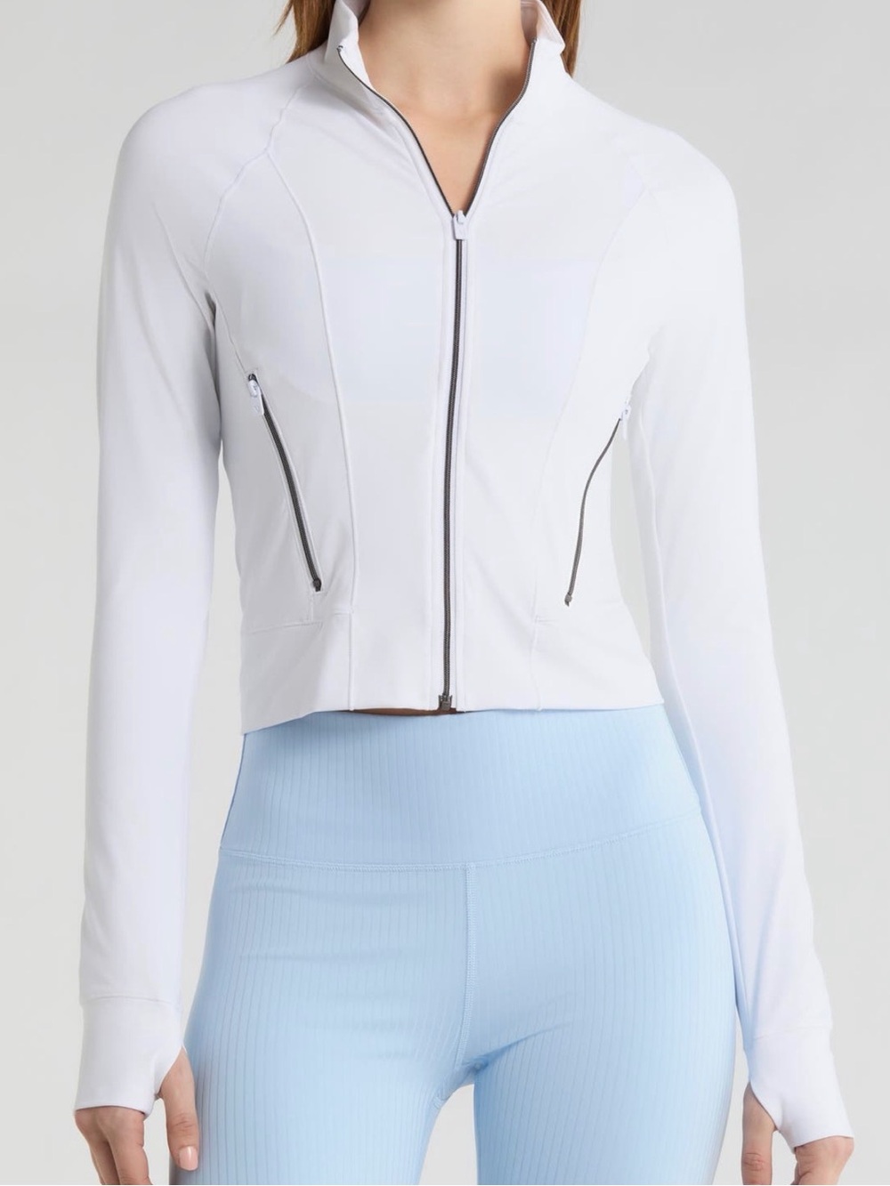 Vuori AllTheForm Fitness Jacket White Zip Fitted Athletic Activewear Medium NWT